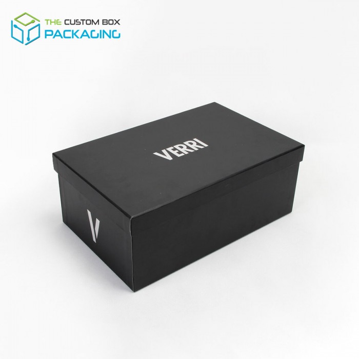 Premium Embossing Black Paper Shoe Box - Newstep